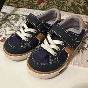 See Kai Run Navy and Tan Kids Sneakers